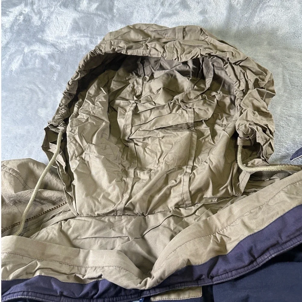 STRATOJAC Down‎ Filled Jacket 2XLT Tan Navy Blue Puffer Winter Warm Coat Parka